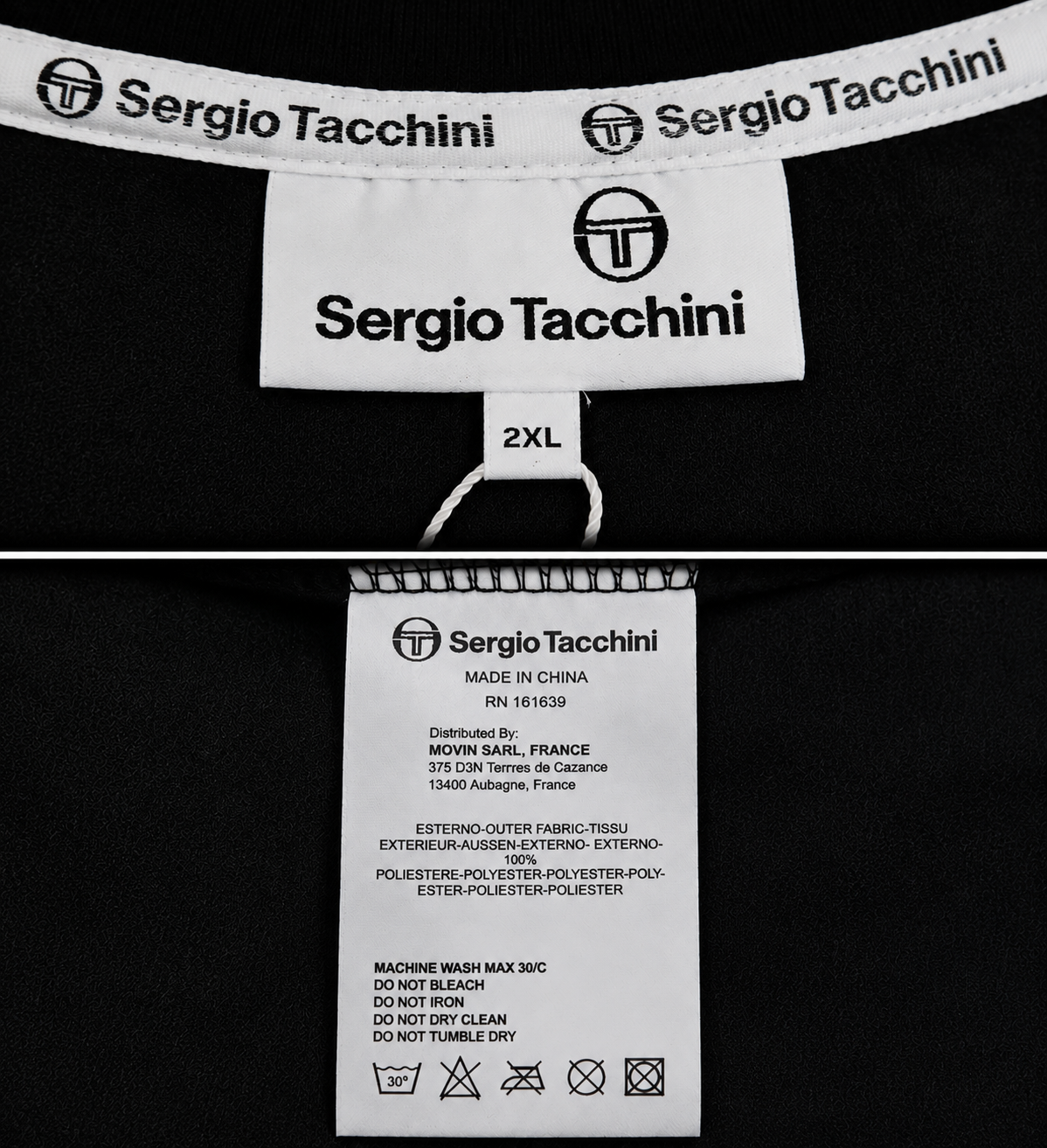 Sergio Tacchini Trainingsjacke Herren Schwarz Trackjacke Monogramm Jacke Neu