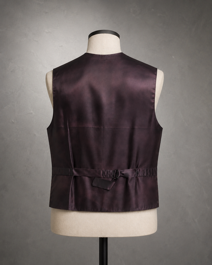 Vintage Lerros Weste 90er Jahre Leinen Viskose Karo Herrenweste Retro Casual gebraucht Neuwertig