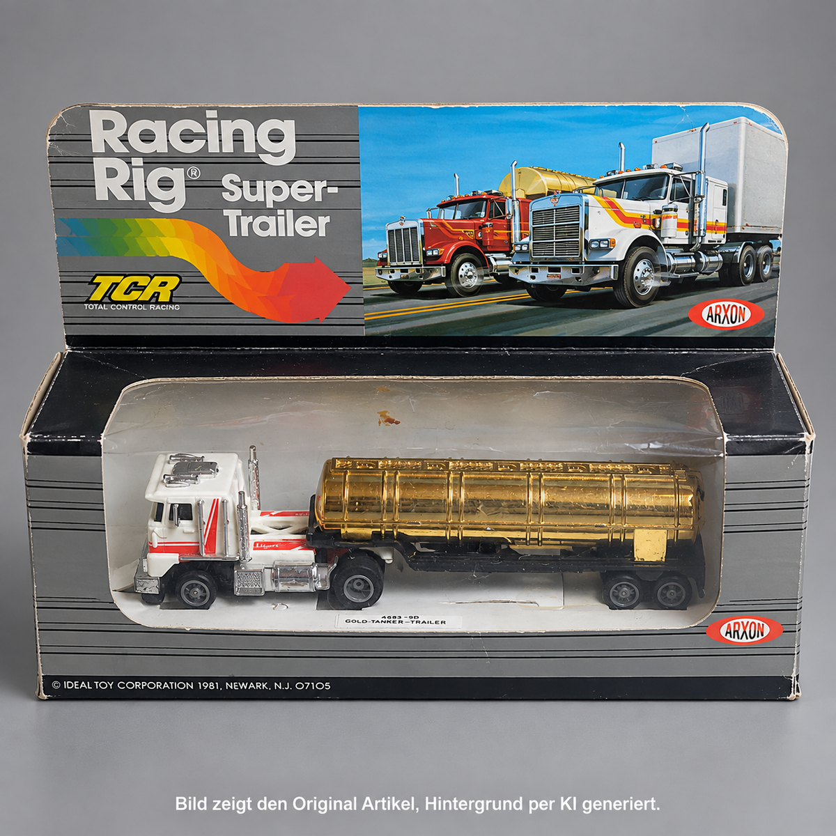 TCR Racing Rig Gold Tanker Super-Trailer Slotcar 4683-9D ARXON Ideal 1981 OVP