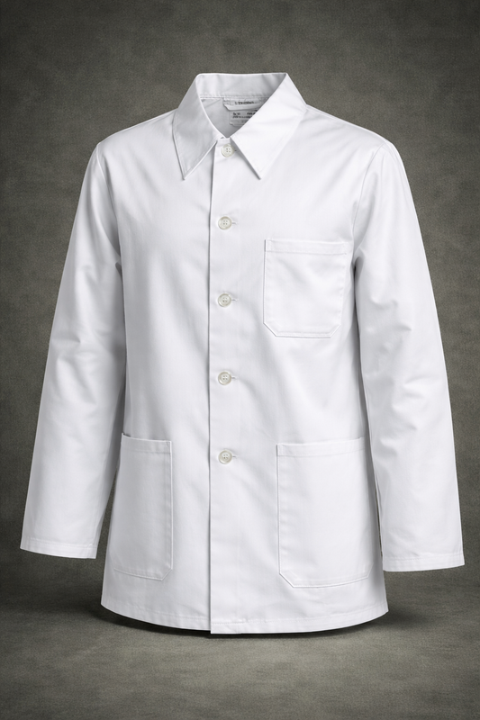 Bundeswehr Arbeitskittel weiß Halb-Kittel Größe 46 Neuware 1990 – Sanitätsdienst Laborkittel