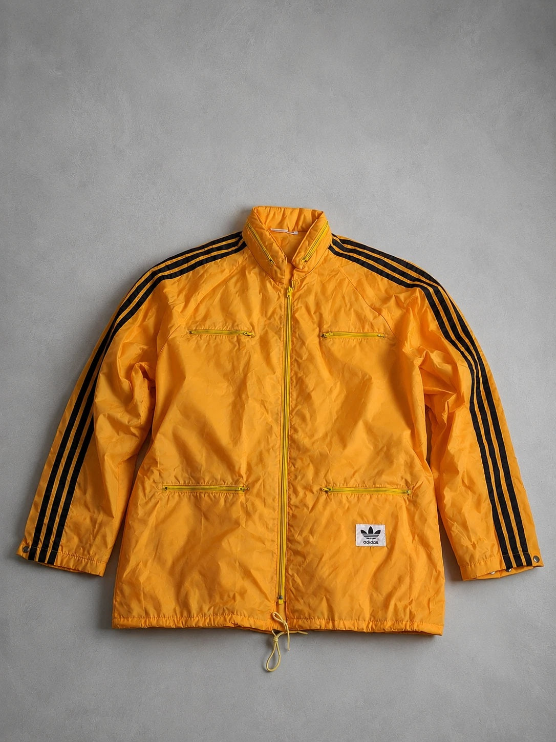 Real Vintage adidas Windbreaker Jacke 70er / 80er Jahre Oldschool Gelb Jacket