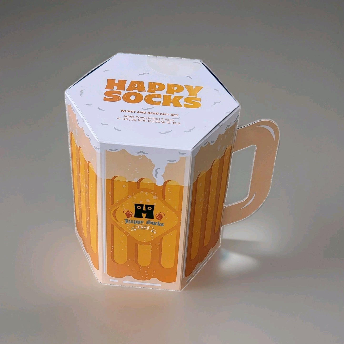 Happy Socks Beer Edition – 3 Paar Baumwoll Socken in Bierkrug-Geschenkbox 41–46